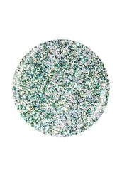 Green-gold holographic glitter round shape button nail enamel sample color swatch
